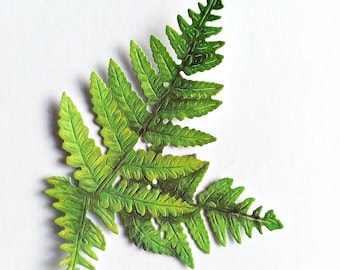 6 x green fern leaves die cuts, autumn / Fall colour foliage for card making, home decor, scrapbooking and journaling