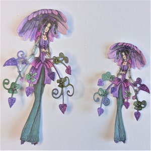 3 grote en 3 kleine gestanste vrouwen, moderne vrouwelijke kaarttoppers, figuren van papiermeisjes, benodigdheden voor het maken van kaarten, scrapbooking en junk journaling