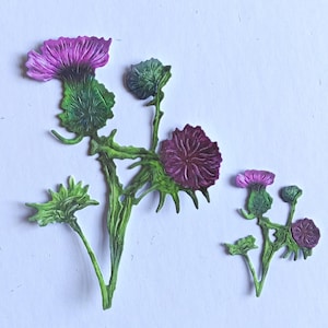 Dieses Set enthält 8 Distelblumen, Papierblumen, Grußkarten-Topper und auch für Scrapbooking, Scrapbooking und Journaling geeignet
