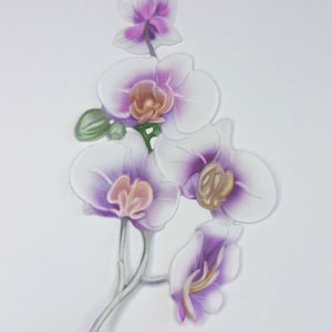 12 pièces d'orchidées violettes et blanches, fleurs découpées, fleurs découpées en couches dimensionnelles pour la fabrication de cartes, le scrapbooking et le bricolage