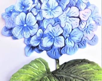 Troqueles de flores de hortensia azul para decoupage, haga 4 flores decoupage a partir de 12 troqueles, flores para decorar tarjetas