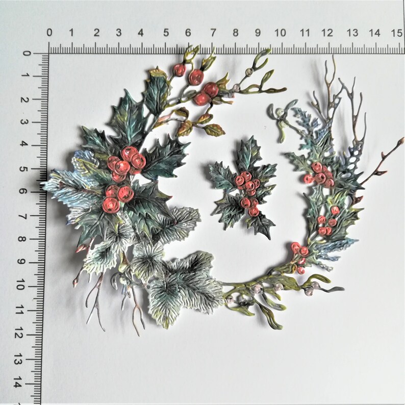 2 Large Christmas Wreaths Die Cuts Decopage Paper Festive Etsy 2 large christmas wreaths die cuts decopage paper festive etsy