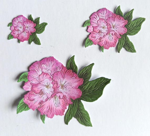 Pink Rhododendron Flower Die Cuts X 9, Large, Medium and Small Cut Out  Flower Bunches for Scrapbooking, Card Making and Journaling, - Etsy