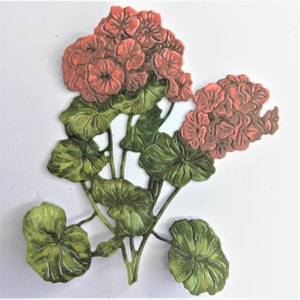6 x rode bloem die cuts, geranium papieren bloemen, rode bloem bos die cuts, kaarttoppers, cadeaulabel, kaarten maken, scrapbooking