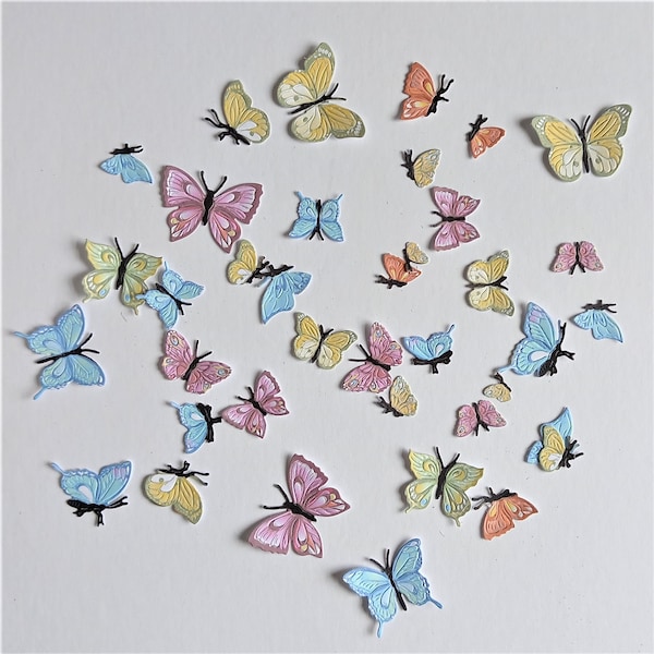38 colourful butterfly die cuts, mixed size and coloured butterflies for scrapbooking,  home decor, card making and journalling