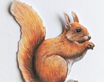 6 x red squirrel die cuts, autumn / Fall colour animals for card making, home decor, scrapbooking and journaling