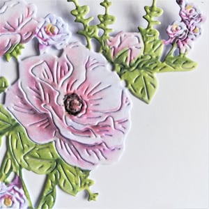 Zarte rosa Blumenstanzen x 3, Tattered Lace Blumenstanzen in einer Reihe von Formen, rosa Blumenstanzen