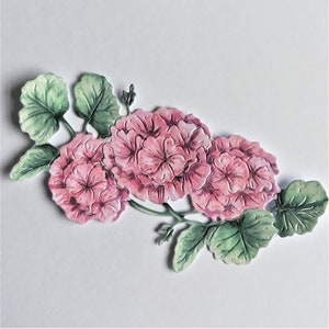 Découpes de brin de fleur d'hortensia rose x 4, fleurs roses découpées