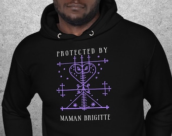 Sudadera unisex Maman Brigitte Veve, sudadera premium, protegida por Maman Brigitte Voodoo Lwa Veve, ropa vudú, camiseta Loa Spirit