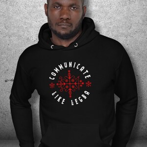Papa Legba Voodoo Veve Unisex Hoodie, Premium Pullover Hoodie, Communicate Like Legba Veve, Voodoo Lwa Clothing