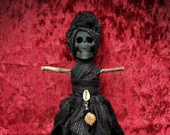 Voodoo Doll for Protection - Black poppet doll to repel evil and protect against negative energy, toxic people and bad situations