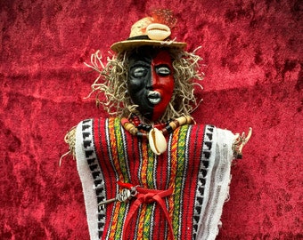 Papa Legba Voodoo Altar  Doll - Voodoo Doll, Lwa Spirit Doll, Voodoo Loa, Guardian of the Crossroads and Universal Communicator