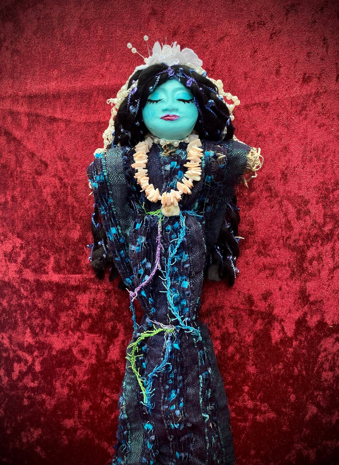 La Sirene Voodoo Doll, Voodoo Altar Doll, Lwa of Luck and Wealth, Safe Passage Over the Seas