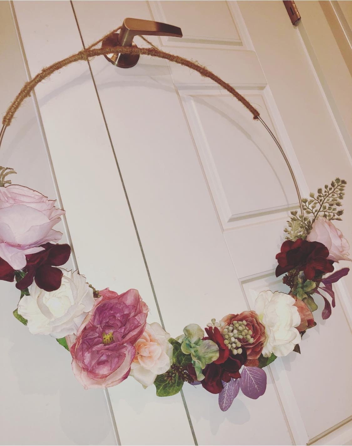 CUSTOM Large Floral Hoop Wreath Etsy