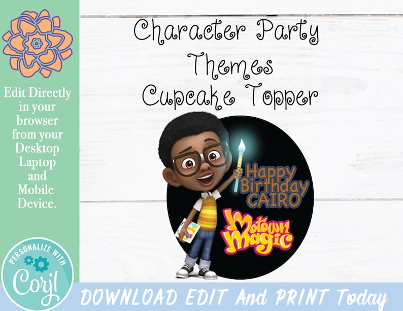 Motown Magic Kids\u2019 Birthday Party Toppers Birthday MotownMagic Toppers Character Party Decor