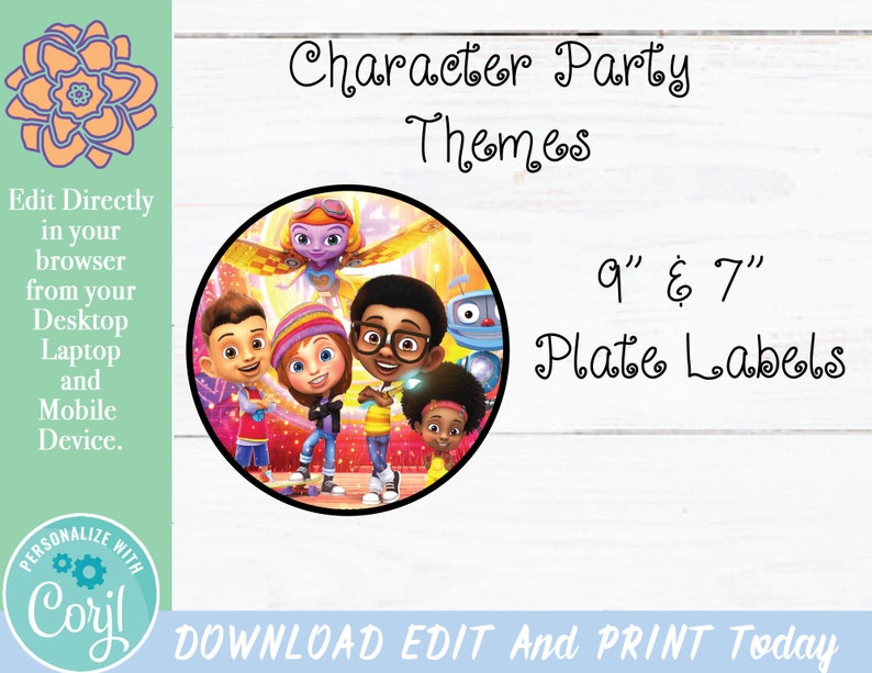 Motown Magic Kids\u2019 Birthday Party Plate Birthday MotownMagic Plate Character Party Supplies