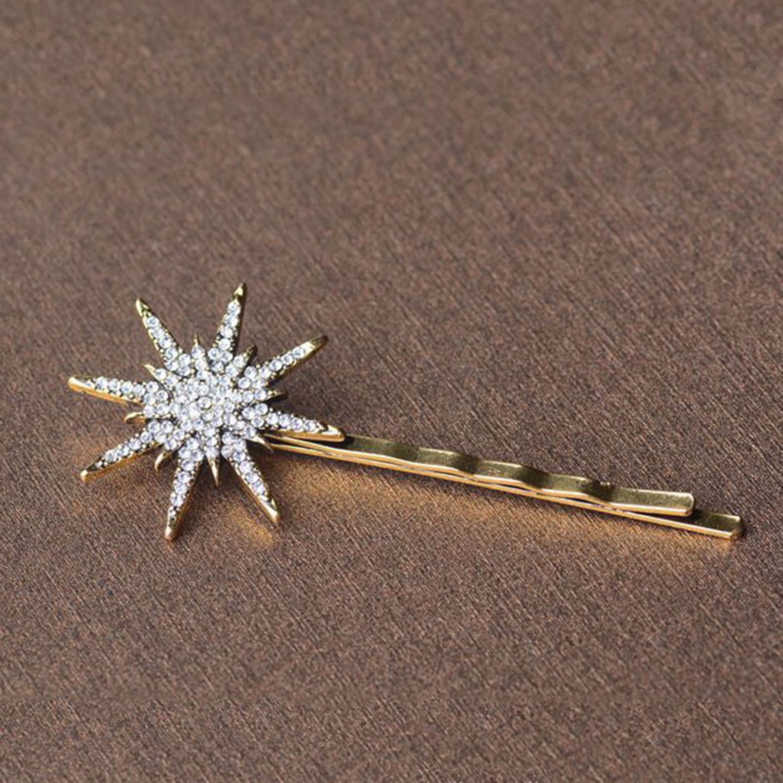 Antique Gold Hair Clips Vintage Hair Pin Crystal Hair Clip Etsy