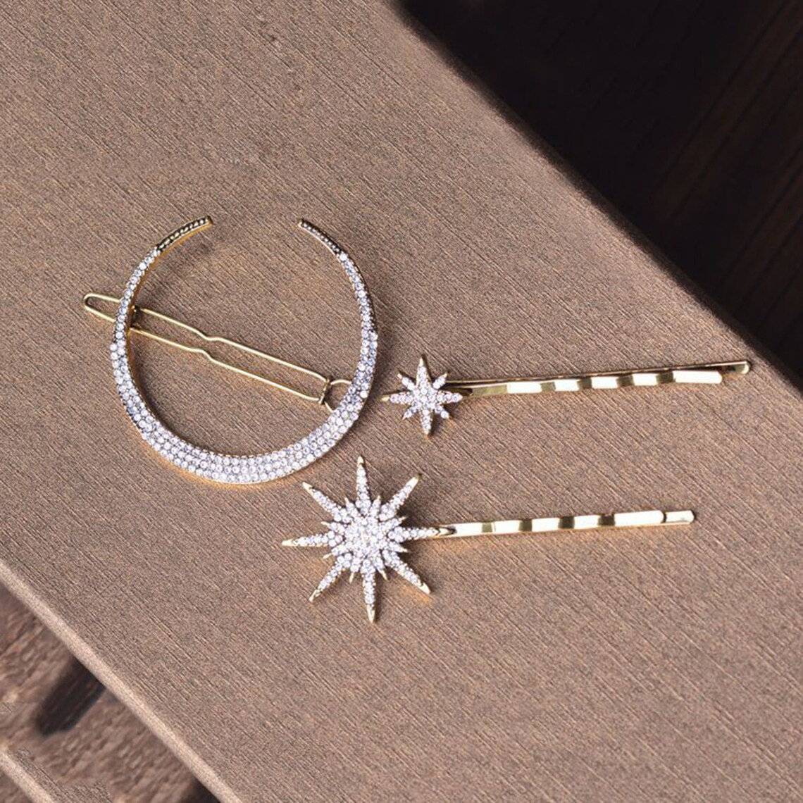 Antique Gold Hair Clips Vintage Hair Pin Crystal Hair Clip Etsy