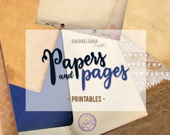 Papiere und Seiten Printables - Download - Vintage Buchseiten - Papier Texturen