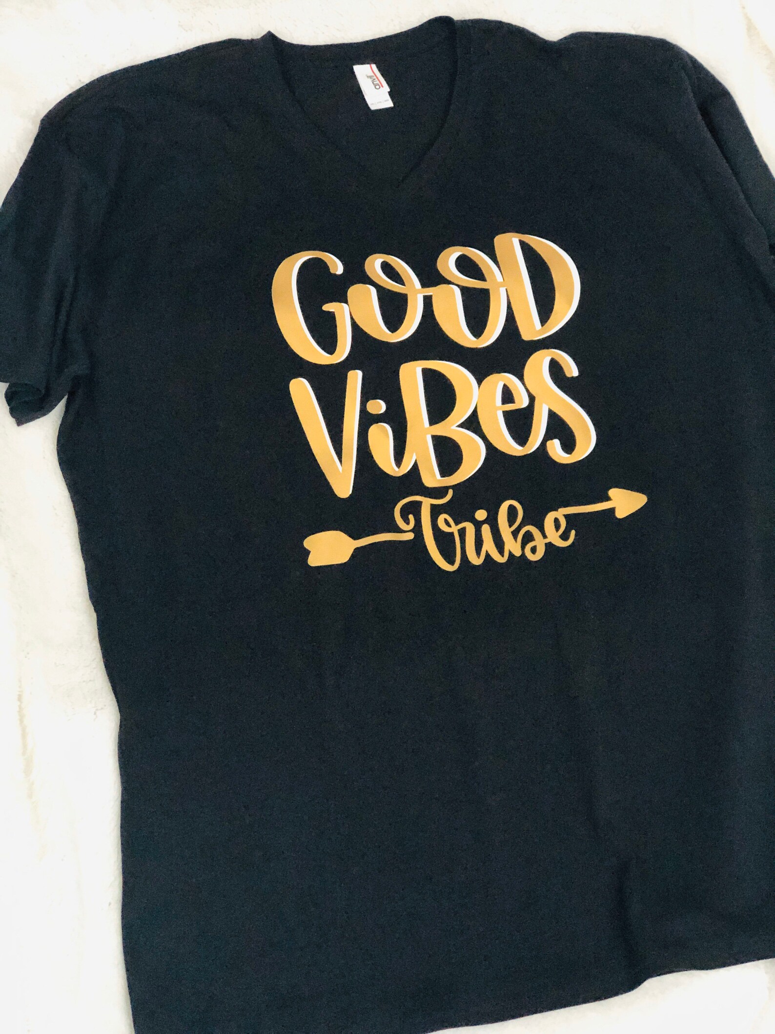 Good Vibes TShirt Only Good Vibes Gold TShirt Gifts Etsy