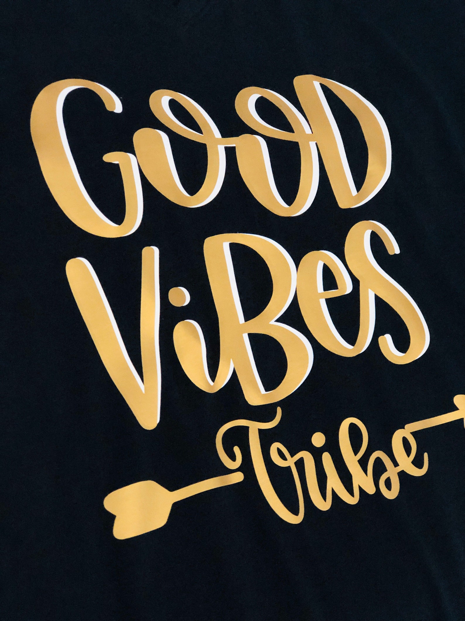 Good Vibes TShirt Only Good Vibes Gold TShirt Gifts Etsy