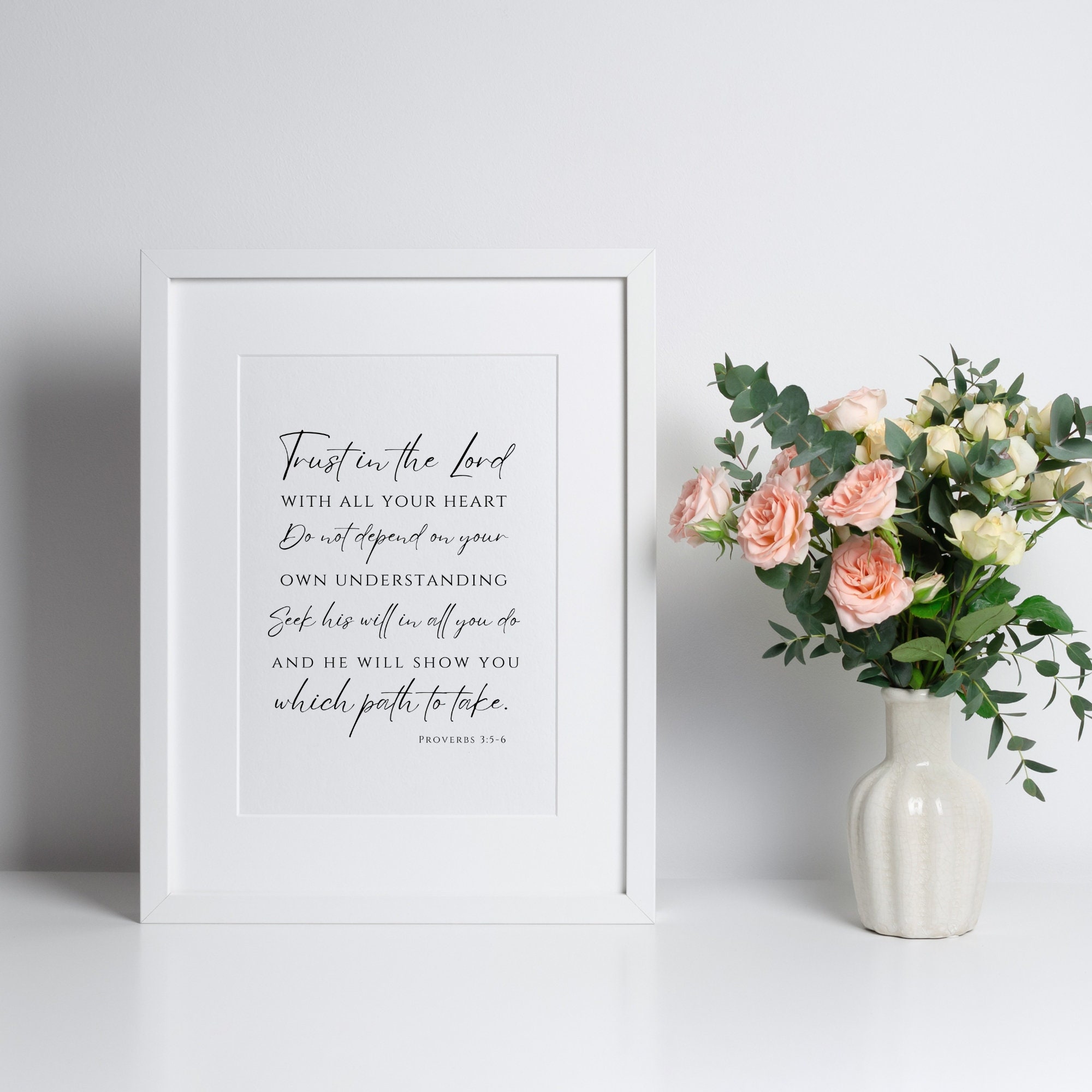 Proverbs 3:5-6 Printable Poster, Bible Verse Art - Etsy