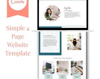 Plantilla web de Canva, sitio web de 4 páginas (descarga digital)