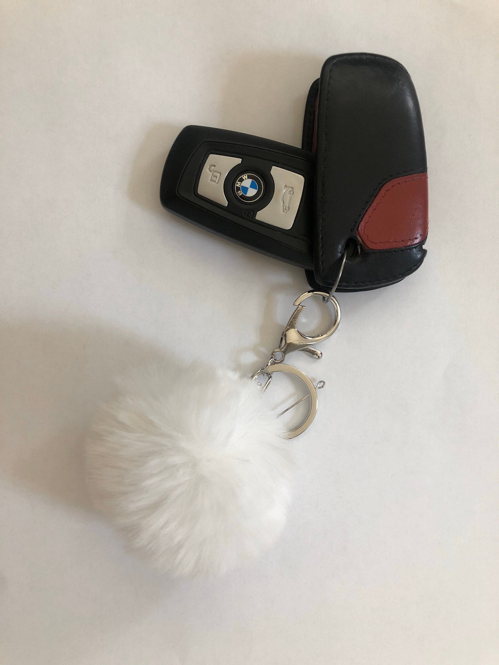 Fuzzy ball keychain Etsy