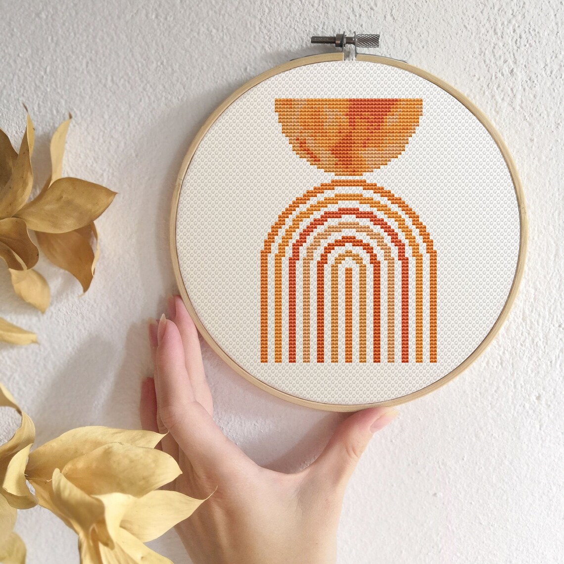 Mid Century Modern Art Cross Stitch Pattern Modern Cross Etsy