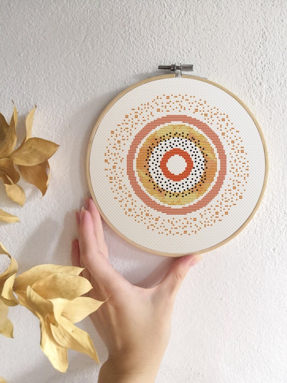 Boho Sun Cross Stitch Pattern Modern Cross Stitch Pdf Kids Etsy