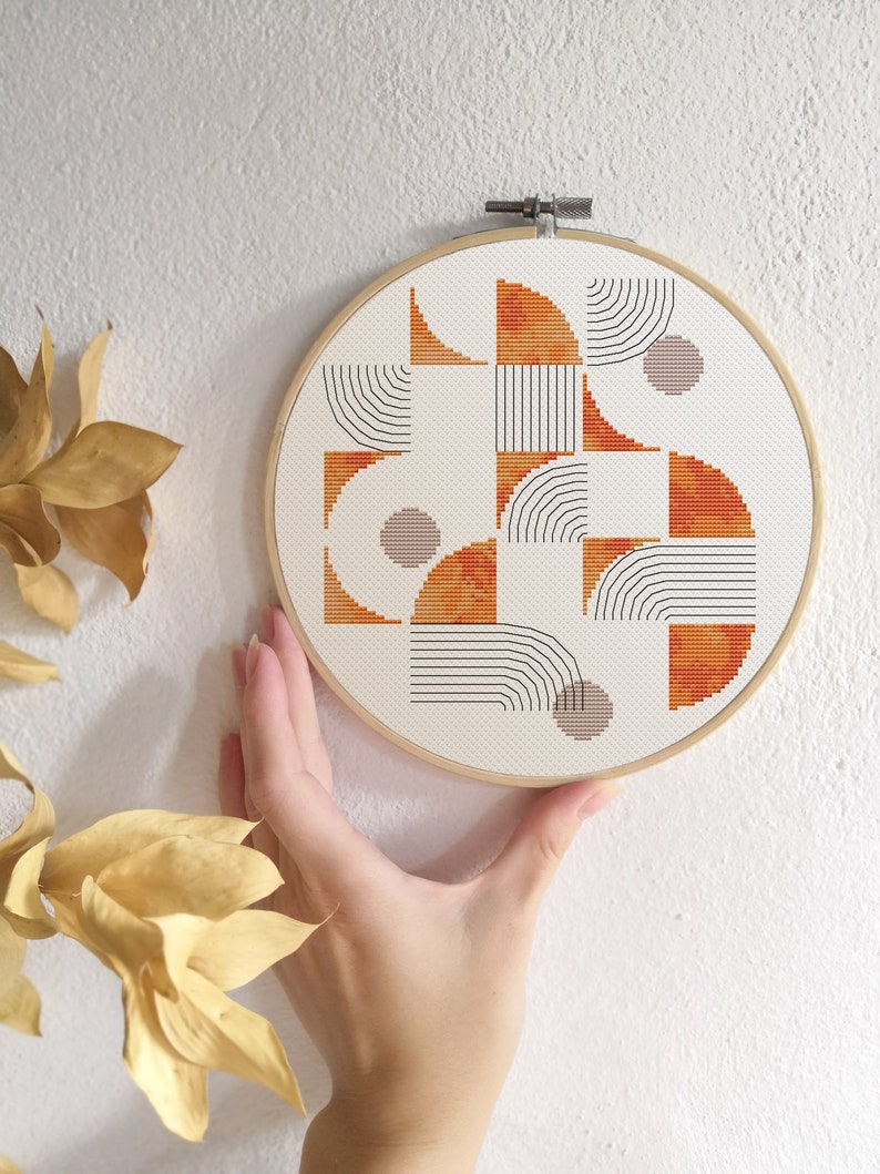 Contemporary cross stitch pattern PDF Abstract cross stitch Etsy