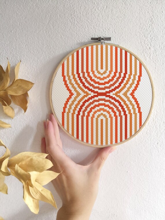 Abstract cross stitch pattern Modern cross stitch PDF Boho Etsy