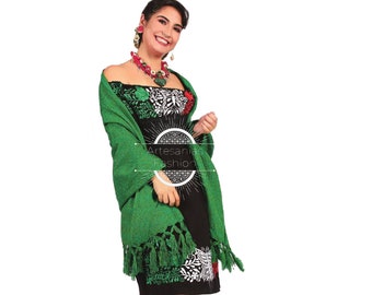 Rebozo Mexican con  Mexican shawl