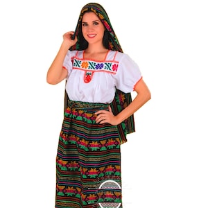 Vestido de Indiana met Flores Bordado en manta Manta