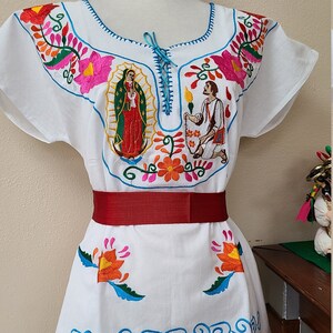 Blusa de la Virgen de Guadalupe Juan diego, Blusa Tradicional Blusa Bordada embroidery Blusa Mexican Imagen de la Virgen Maria