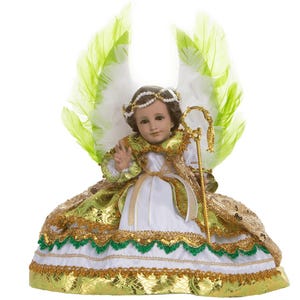 Traje do Arcanjo Rafael para Niño Deus com acessórios incluídos/roupa do Menino Jesus