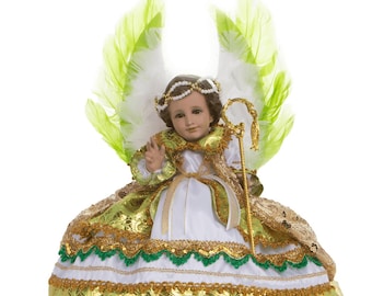 Trajecito del Arcángel Rafael para Niño Dios con accesorios Incluidos/Baby Jesus Outfit