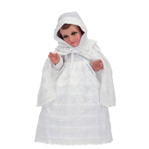 Trajecito Bordado Blanco Fino a Mano/Tejido para Niño Dios con accesorios Incluidos/Baby Jesus Outfit RF201