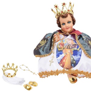 Trajecito de Nino Dios de la Misericordia para Niño Dios con accesorios Incluidos/Baby Jesus Outfit