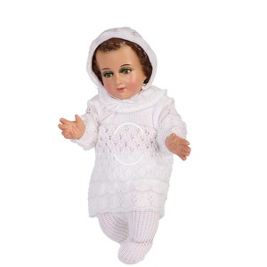 Trajecito Chambrita Bordado a Mano/Tejido para Niño Dios con accesorios Incluidos/Baby Jesus Outfit