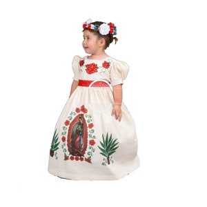 Vestido con Imagen de la Virgen de Guadalupe Bordado a mano en - Etsy España Vestido con Imagen de la Virgen de Guadalupe Bordado a mano en - Etsy España