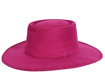 Mexican Suede Hat. Artisanal Hat. Western Hat For Women. Fedora Hat. Elegant Mexican Hat.