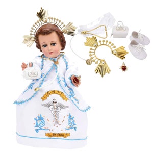 Trajecito de Nino Doctor para Niño Dios com acessórios incluídos/roupa do Menino Jesus