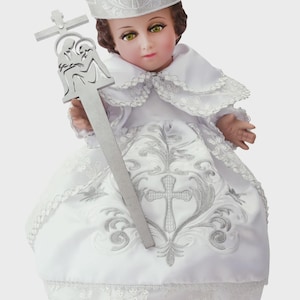 Abito fatto a mano di Nino Dios: elegante costume bianco di Gesù Bambino, Ripon Blanco de Nino Dios
