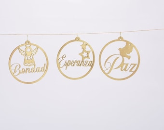 Wooden Ornaments-Christmas-Christmas Tree-Decor Christmas Decorations Decoraciones de madera Christmas Ornaments Mexican Christmas Ornaments