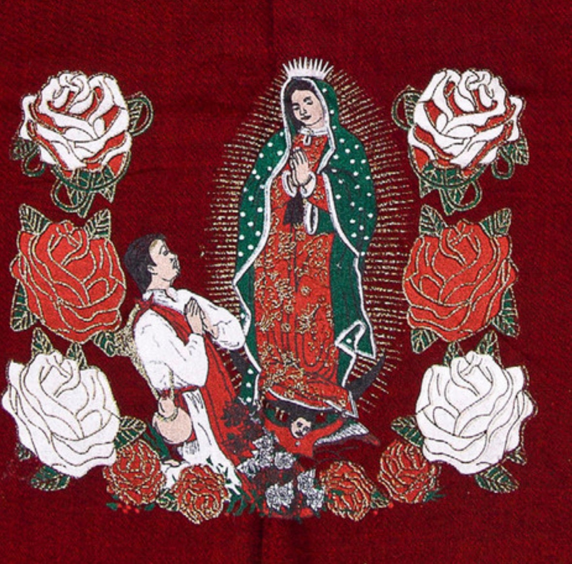 Rebozo Tradicional Mexicano con Imagen de la Virgencita IMP-73405 main image 1