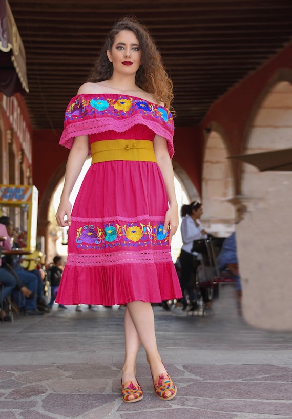 Mexican Embroidered Gown Embroidered Mexican Wedding Dress Margarita Mexican Embroidered Gown Embroidered Mexican Wedding Dress Margarita