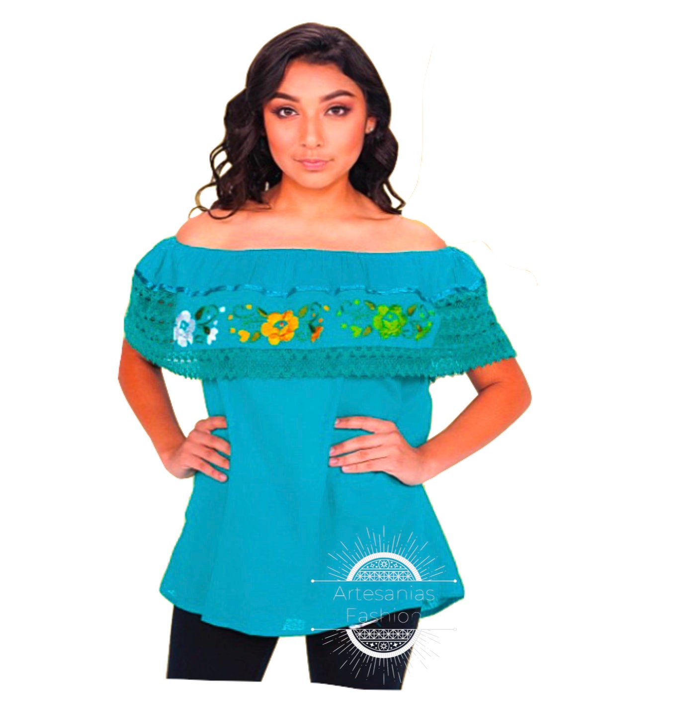 Blusa Mexican Con Flores /mexican 