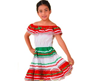 Vestido Patria Mexicano para Nina /Traditional Mexican Dress for Girl/ Vestido Tipico Mexicano para Nina