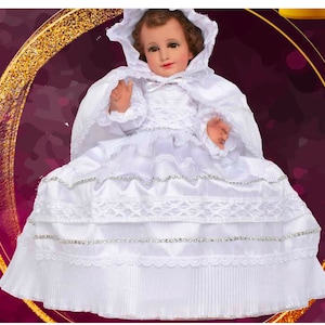 Ropon Blanco Fino /Niño Dios con accesorios Incluidos/Baby Jesus Outfit